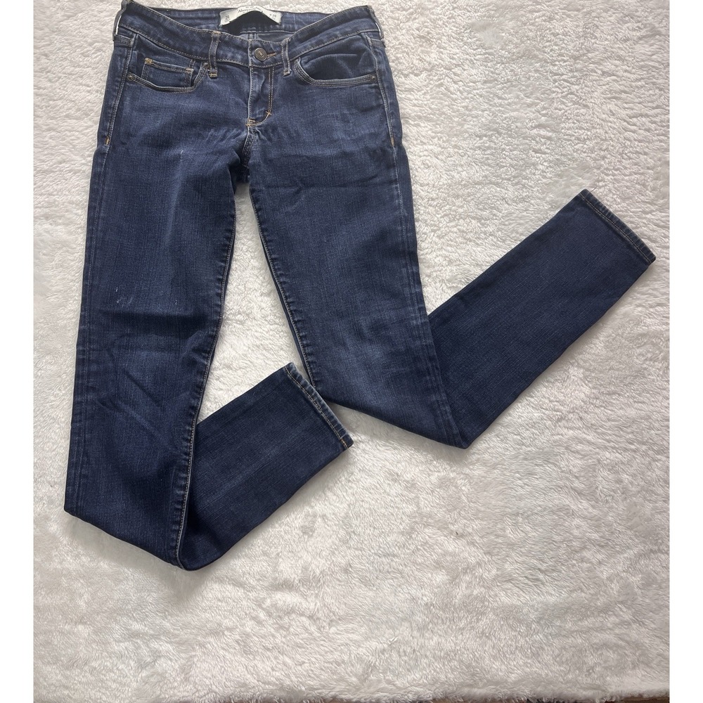 Abercrombie & Fitch Super Skinny Womens Jeans SZ 2A  High Rise Dark Blue y2k VTG